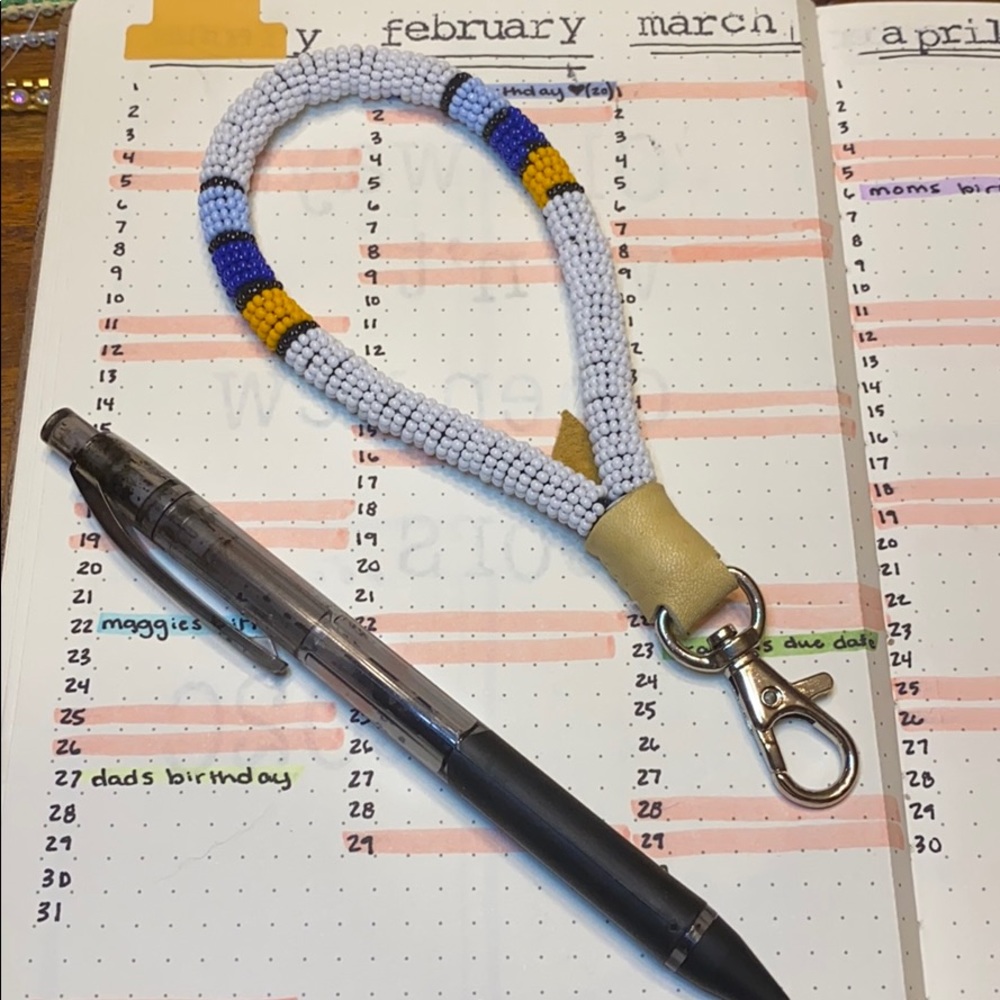 Handmade beaded keychain